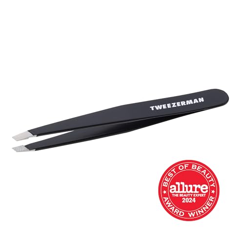 Pinzas de Cejas de Acero Inoxidable Negro Tweezerman - Pinzas para Mujeres y Hombres - imagen 1