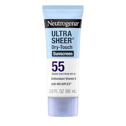 Neutrogena Protector Solar Ultra Sheer Dry-Touch SPF 55 para Cara y Cuerpo, Ligero, No Graso, Protección UVA/UVB, Resistente al Agua (80 Min), Loción - imagen 2