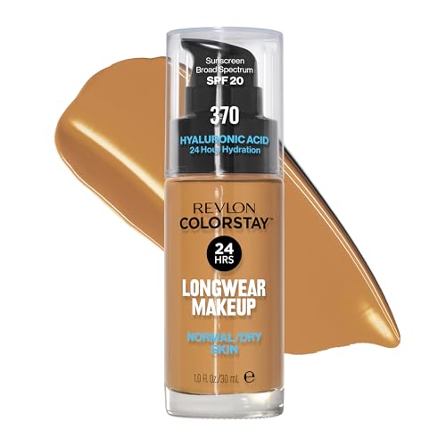 Base Líquida Revlon ColorStay para Piel Normal y Seca, SPF 20, Cobertura Media-Alta, Acabado Natural, Libre de Aceite, 370 Toast, 1 Fl Oz - imagen 2