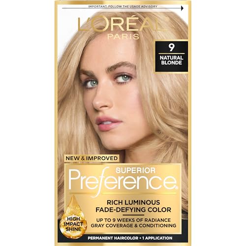 L'Oreal Paris Superior Preference Coloración Permanente Luminosa, Tinte para Cabello Natural Rubio 9, Kit de Tinte para Hasta 9 Semanas de Brillo - imagen 1