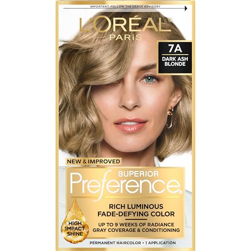 L'Oreal Paris Superior Preference Coloración Permanente Luminosa, Tinte para Cabello de hasta 9 Semanas de Brillo, Rubio Ceniza Oscuro 7A, 1 Kit de - imagen 1