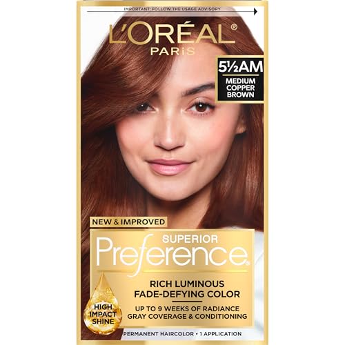 L'Oreal Paris Superior Preference Coloración Permanente Luminosa, Tinte para Cabello de Hasta 9 Semanas de Brillo, Castaño Ámbar Medio 5.5AM, 1 Kit - imagen 3