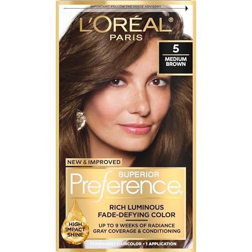 L'Oreal Paris Superior Preference Tinte para Cabello Permanente Luminosa, Color Medio Marrón 5, Kit de Tinte para Hasta 9 Semanas de Brillo - imagen 3