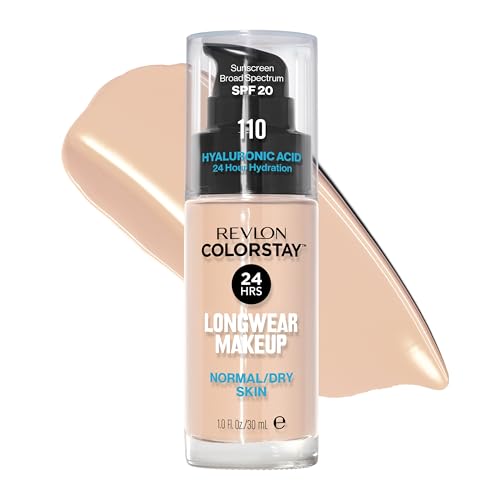 Base Líquida Revlon ColorStay para Piel Normal y Seca, SPF 20, Cobertura Media-Alta, Acabado Natural, 110 Marfil, 1 fl oz - imagen 1