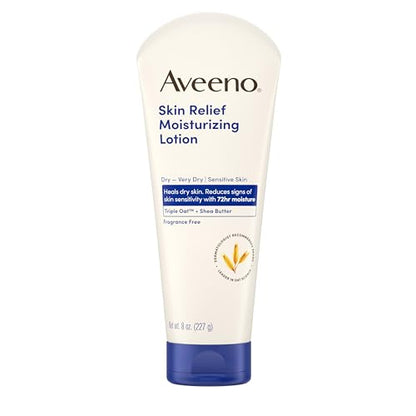 Loción Hidratante Aveeno Skin Relief para Piel Muy Seca y Sensible, Rápida Absorción, Fórmula de Avena Triple y Manteca de Karité, Sin Fragancia, No - imagen 3