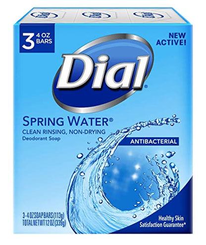 Jabón Antibacterial Dial, Agua de Primavera, 4 Onzas, Paquete de 3 Barras - imagen 1