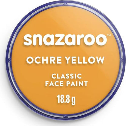 Pintura Facial y Corporal Snazaroo Clásica, 18.8g (0.66 oz) en Ocre Amarillo - Base Agua, No Tóxica, Fácil Aplicación y Remoción para Niños, Adultos, - imagen 1