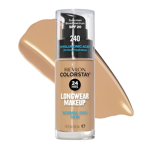 Base Líquida Revlon ColorStay para Piel Normal y Seca, SPF 20, Cobertura Media-Alta, Acabado Natural, 240 Beige Medio, 1 Fl Oz - imagen 2