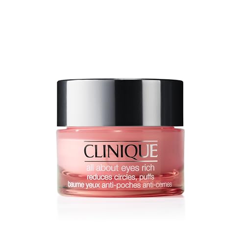 Crema para Ojos Clinique All About Eyes Rich para Ojeras con Ácido Hialurónico | Hidratante, Iluminadora y Desinflamante, Tamaño Mini, 0.5 Onzas - imagen 2
