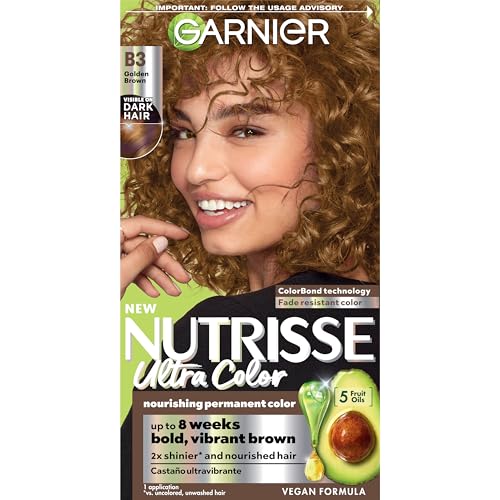 Coloración para el cabello Garnier Nutrisse Ultra Color Crema Nutritiva, B3 Marrón Dorado (Spiced Rum) Tinte Permanente, 1 Unidad - imagen 4