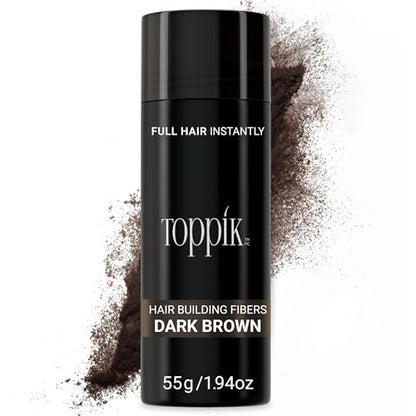 Fibra Capilar Toppik, Marrón Oscuro, 55g, Relleno para Cabello Fino o Ralo, Luciendo Más Grueso y Abundante, 9 Tonos para Hombres y Mujeres, Fórmula - imagen 3