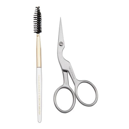 Tijeras y Cepillo de Acero Inoxidable para Dar Forma a las Cejas Tweezerman - Set de Recorte de Cejas para Mujeres y Hombres - imagen 1