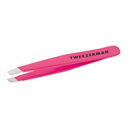Pinzas Mini Slant Tweezerman - Pinzas para Cejas, Pinzas de Viaje para Cejas, Vello Facial (Rosa Neón) - imagen 1