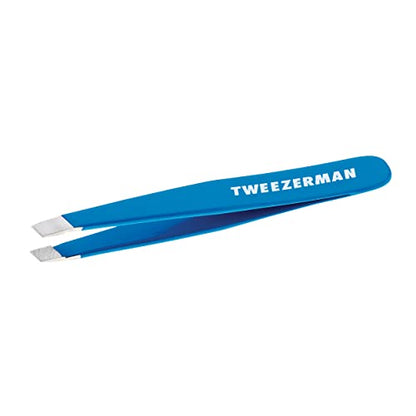 Pinzas de Viaje Tweezerman Mini Slant para Cejas y Vello Facial (Azul Bahama) - imagen 1