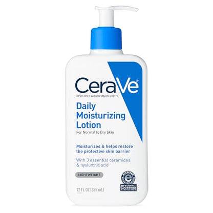 CeraVe Loción Hidratante Diaria para Piel Seca, Hidratante para Cuerpo y Rostro con Ácido Hialurónico y Ceramidas, Sin Fragancia, 12 Onzas - imagen 3