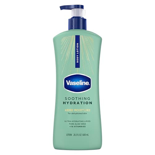 Loción Corporal Vaseline Hidratación Suave para Piel Seca con Lípidos Ultra Hidratantes + 1% Extracto de Aloe Vera, 20.3 Fl oz - imagen 1