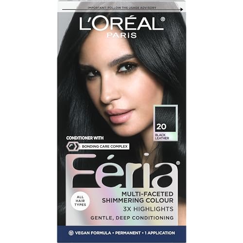 L'Oreal Paris Feria Coloración Permanente Multi-Facética Brillante, 20 Cuero Negro (Negro Natural), Kit de Tinte para Cabello de 1 Unidad - imagen 2