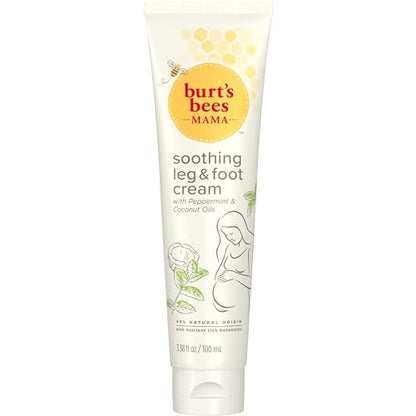 Crema para Piernas y Pies Burt's Bees Mama Bee, Fórmula Calmante con Menta y Aceite de Coco, Sin Fragancia, 99% Origen Natural, 3.38oz - imagen 2
