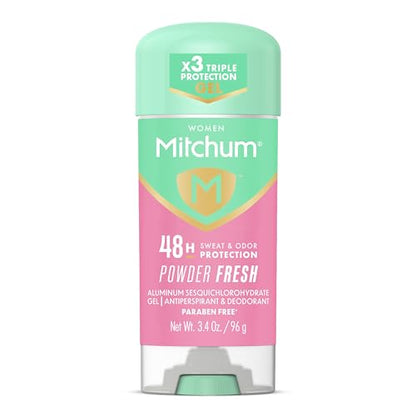 Desodorante Antitranspirante en Gel para Mujeres Mitchum, Aroma a Polvo, Protección contra Sudor y Olores 48HR, Triple Defensa contra Olores, Sin - imagen 3