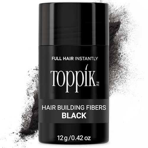 Fibra Capilar Toppik, Negra, 12g, Para Cabello Fino o Ralo, Aumenta el Grosor y Volumen, 9 Tonos para Hombres y Mujeres, Fórmula de Proteína de - imagen 1