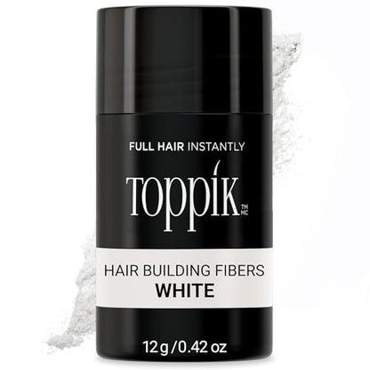 Fibra Capilar Toppik, Blanca, 12g, Para Cabello Fino o Ralo, Lucir Más Grueso y Abundante, 9 Tonos para Hombres y Mujeres, Fórmula de Proteína de - imagen 1