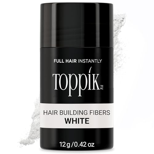 Fibra Capilar Toppik, Blanca, 12g, Para Cabello Fino o Ralo, Lucir Más Grueso y Abundante, 9 Tonos para Hombres y Mujeres, Fórmula de Proteína de - imagen 1
