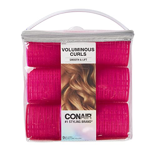 Conair Rulos Sin Calor - Rulos Extra Grandes para Cabello Largo - Rulos Voluminizadores de Noche - Rosa Fucsia - 9 Piezas con Estuche de - imagen 1