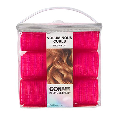 Conair Rulos Sin Calor - Rulos Extra Grandes para Cabello Largo - Rulos Voluminizadores de Noche - Rosa Fucsia - 9 Piezas con Estuche de - imagen 4