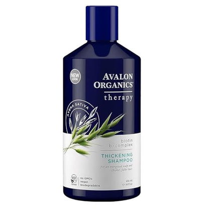 Champú Avalon Organics Biotin - Champú Engrosante B-Complejo para un Cuero Cabelludo Energizado y Cabello con Mayor Volumen, 14 Fl Oz - imagen 2