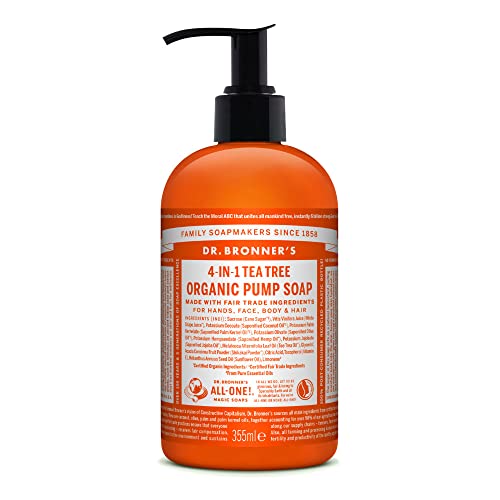 Jabón Líquido Orgánico de Azúcar Dr. Bronner's (Tea Tree, 12 Onzas) - Hecho con Aceites Orgánicos Certificados, Azúcar y Polvo de Shikakai, 4 en 1 - imagen 3