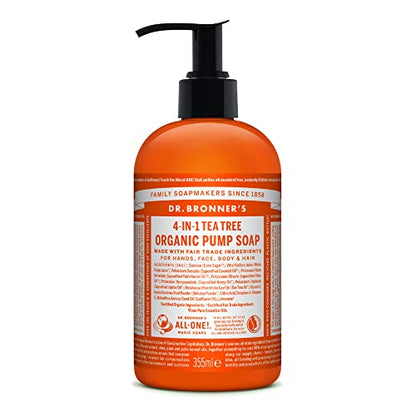 Jabón Líquido Orgánico de Azúcar Dr. Bronner's (Tea Tree, 12 Onzas) - Hecho con Aceites Orgánicos Certificados, Azúcar y Polvo de Shikakai, 4 en 1 - imagen 4