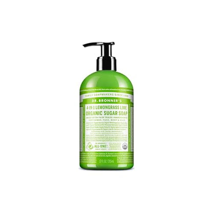 Jabón Líquido Orgánico de Azúcar Dr. Bronner's (Limón, 12 Onzas) - Hecho con Aceites Orgánicos Certificados Regenerativos, Azúcar y Polvo de - imagen 2