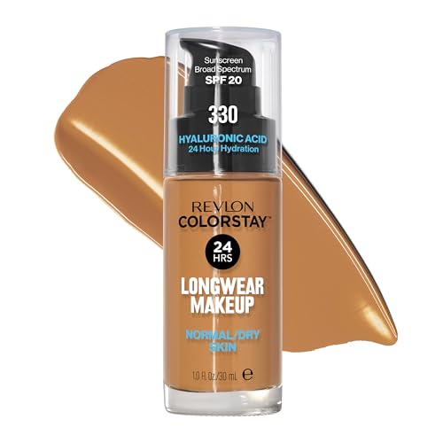 Base Líquida Revlon ColorStay para Piel Normal y Seca, SPF 20, Cobertura Media-Alta, Acabado Natural, 330 Tan Natural, 1 Fl Oz - imagen 2