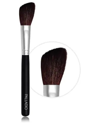 Brocha para Rubor Palladio, Brocha Angulada de Maquillaje de Tamaño Mediano, Cerdas Naturales Suaves, Agarre Cómodo, Contorno y Definición Perfectos, - imagen 1