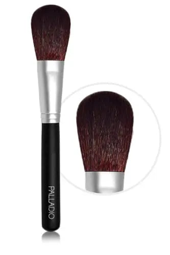 Brocha de Polvo Palladio, Brocha Grande para Maquillaje Facial, Difumina Polvo Suelto, Acabado Suave, Cerdas Sintéticas Naturales, Agarre Cómodo, - imagen 4