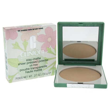 Polvo Compacto Clinique Stay-Matte para Piel Grasa | Cobertura Transparente | Minimiza Brillo, Acabado Mate Invisible, 0.27 Onzas - imagen 3