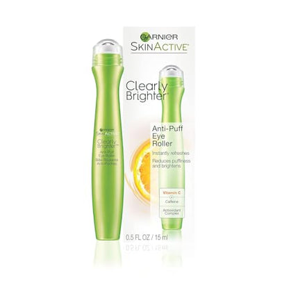 Garnier Clearly Brighter Roller para Ojos Anti-Ojeras, Tratamiento para Ojos con Cafeína y Vitamina C, 0.5 Fl Oz (15mL), 1 Unidad - imagen 2