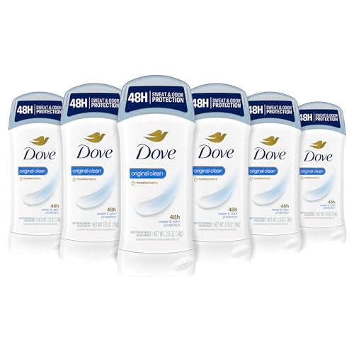Desodorante Antitranspirante Dove Invisible Solid para Mujeres, Original Clean, Protección contra Sudor y Olores, 2.6 oz, Paquete de 6 - imagen 1