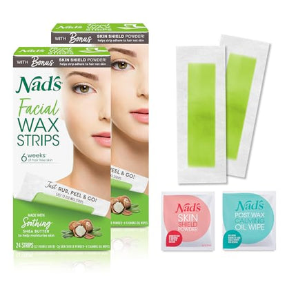 Cintas de Cera Facial Nad's, Sin Fragancia, 48 Piezas (Paquete de 2) - imagen 4