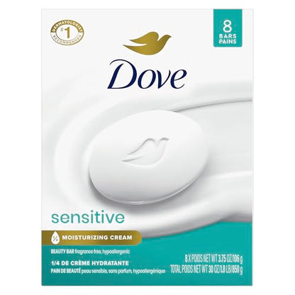 Jabón de Belleza Dove para Piel Sensible, 8 Bares, Sin Fragancia y Hipoalergénico, 3.75 oz - imagen 4