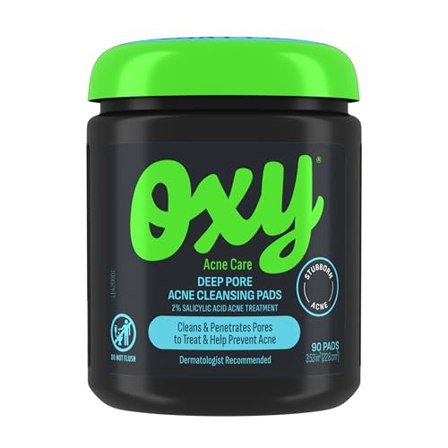Oxy Almohadillas Limpiadoras Faciales para Acné Profundo, Tratamiento de Acné Resistente con 2% de Ácido Salicílico, Combate Brotes, Exfolia, - imagen 1