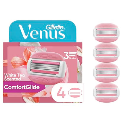 Recambios de Maquinilla de Afeitar Gillette Venus ComfortGlide Té Blanco para Mujeres, 4 Cartuchos, Compatible con Mangos Reutilizables Venus, 3 - imagen 3
