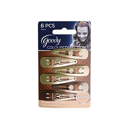 GOODY Clip para el cabello, colección de color rubio, clips contorneados, paquete de 6 unidades - imagen 1