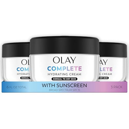 Crema Hidratante Facial Olay Complete con Protección Solar SPF 15, Piel Normal, 2 Fl Oz (Paquete de 3) - imagen 3