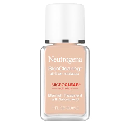 Base líquida para piel propensa al acné Neutrogena SkinClearing Oil-Free con 0.5% de ácido salicílico, control de brillo, tono 30 Buff, 1 fl oz - imagen 1