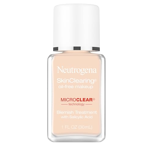 Base líquida para piel propensa al acné Neutrogena SkinClearing Oil-Free con 0.5% de ácido salicílico, control de brillo, tono 10 Classic Ivory, 1 - imagen 3