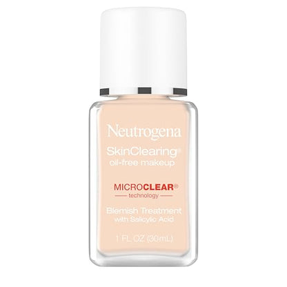 Base líquida para piel propensa al acné Neutrogena SkinClearing Oil-Free con 0.5% de ácido salicílico, control de brillo, tono 10 Classic Ivory, 1 - imagen 3