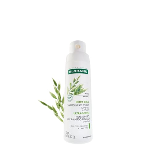 Champú Seco Klorane con Leche de Avena - Fórmula Ecológica No Aerosol - Vegano y Dermatológicamente Probado - Polvo Ultra Suave con Ingredientes de - imagen 1