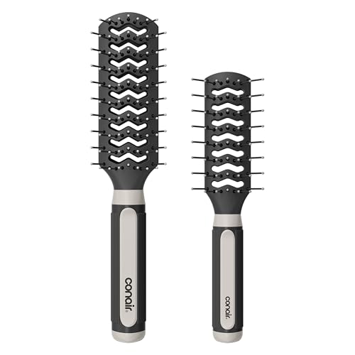 Conair Grip & Lift Cepillo Ventilado para Cabello, Set de Cepillos de Tamaño Completo y Mediano, Cerdas de Nylon para Estilo con Secador, Paquete de - imagen 4