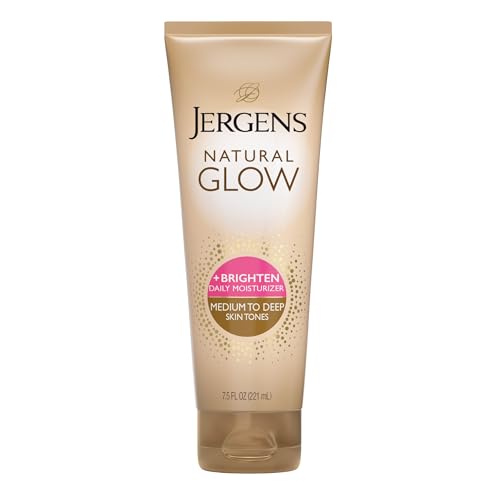 Loción Corporal Autobronceadora Jergens Natural Glow, Bronceado Sin Sol, Tono de Piel Medio a Oscuro, Hidratante Diario con Aceite de Coco, Vitamina - imagen 1